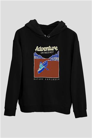 Kano Baskılı Unisex Siyah Hoodie