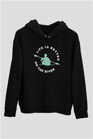 Kano Baskılı Unisex Siyah Hoodie