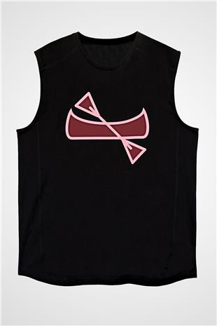 Kano Baskılı Unisex Siyah Kolsuz Tişört