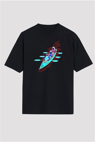 Kano Baskılı Unisex Siyah Oversize Tişört