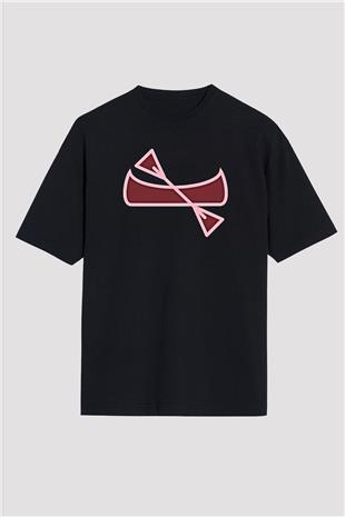 Kano Baskılı Unisex Siyah Oversize Tişört