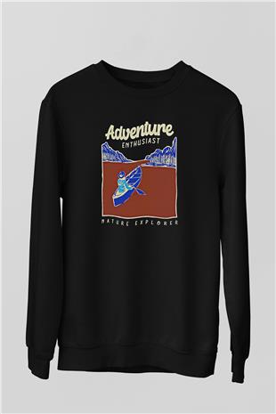 Kano Baskılı Unisex Siyah Sweatshirt