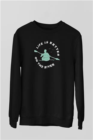Kano Baskılı Unisex Siyah Sweatshirt
