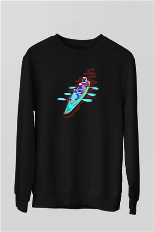 Kano Baskılı Unisex Siyah Sweatshirt