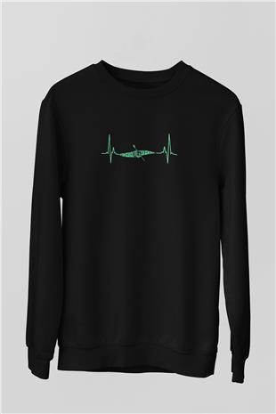 Kano Baskılı Unisex Siyah Sweatshirt