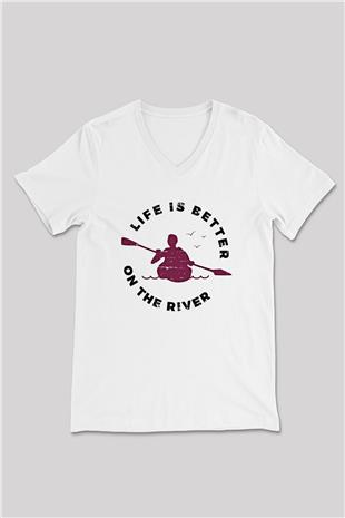 Kano Baskılı Unisex V Yaka Tişört - Tshirt