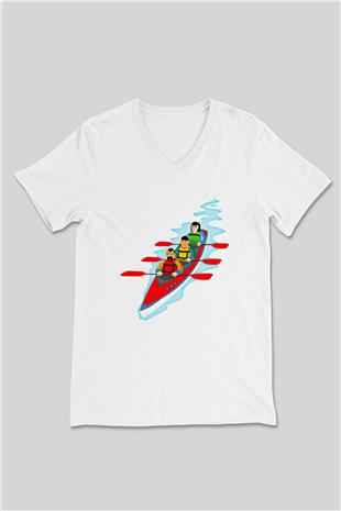 Kano Baskılı Unisex V Yaka Tişört - Tshirt