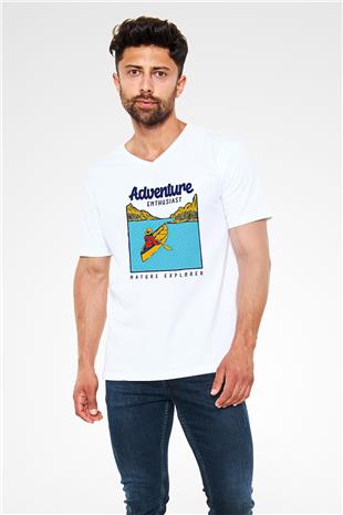 Kano Baskılı Unisex V Yaka Tişört - Tshirt