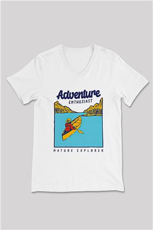 Kano Baskılı Unisex V Yaka Tişört - Tshirt