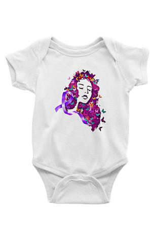 Kanser Günü Baskılı Beyaz Unisex Bebek Body - Zıbın