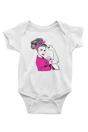 Kanser Günü Baskılı Beyaz Unisex Bebek Body - Zıbın