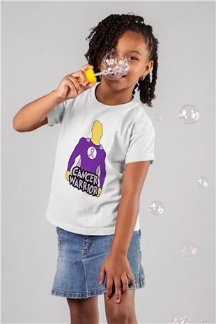 Kanser Günü Baskılı Beyaz Unisex Beyaz Çocuk Tişört - Tshirt