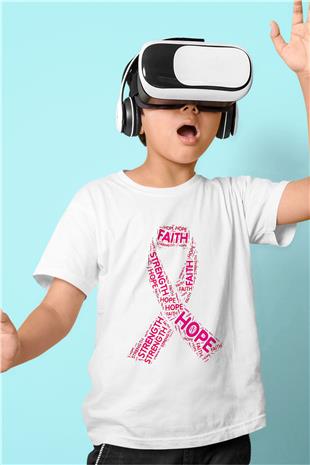 Kanser Günü Baskılı Beyaz Unisex Beyaz Çocuk Tişört - Tshirt