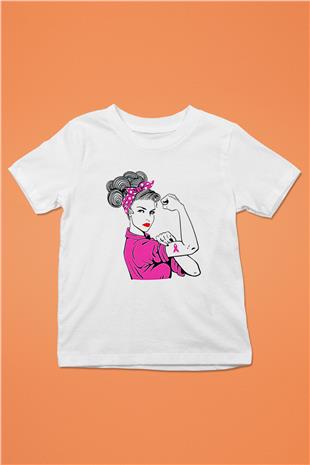 Kanser Günü Baskılı Beyaz Unisex Beyaz Çocuk Tişört - Tshirt