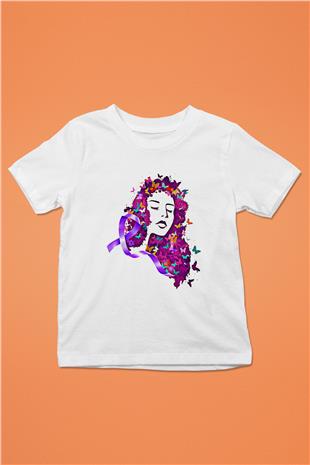 Kanser Günü Baskılı Beyaz Unisex Beyaz Çocuk Tişört - Tshirt