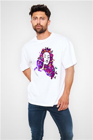 Kanser Günü Baskılı Beyaz Unisex Oversize Tişört - Tshirt