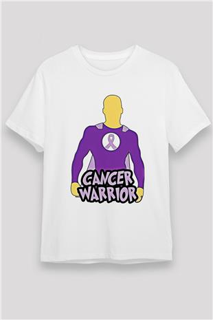 Kanser Günü Baskılı Unisex Beyaz Tişört - Tshirt