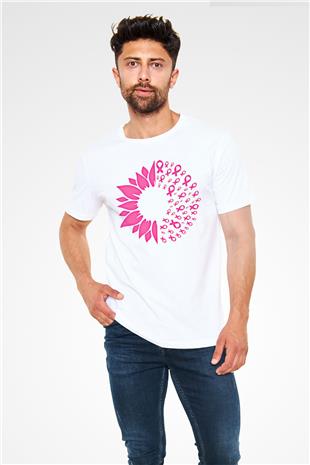 Kanser Günü Baskılı Unisex Beyaz Tişört - Tshirt
