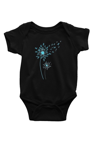 Kanser Günü Baskılı Unisex Siyah Bebek Body - Zıbın