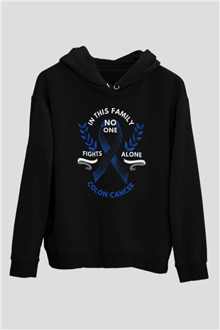 Kanser Günü Baskılı Unisex Siyah Hoodie