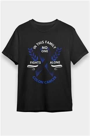Kanser Günü Baskılı Unisex Siyah Tişört - Tshirt
