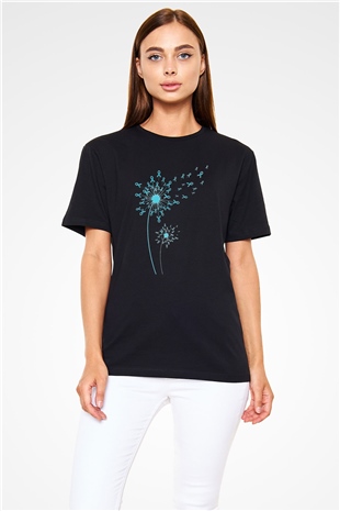 Kanser Günü Baskılı Unisex Siyah Tişört - Tshirt