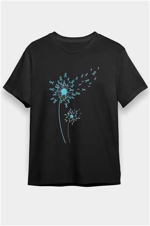 Kanser Günü Baskılı Unisex Siyah Tişört - Tshirt