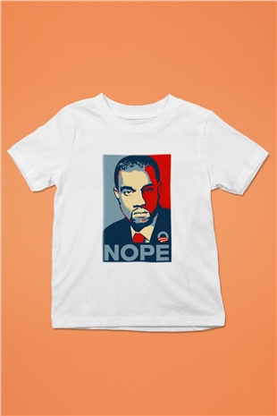 Kanye West Baskılı Beyaz Unisex Çocuk Tişört