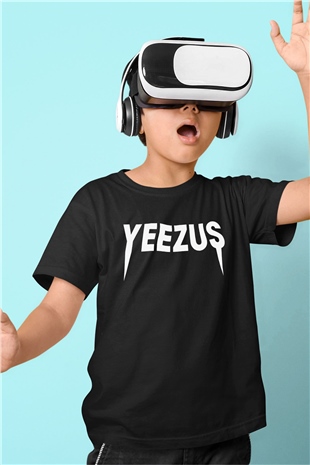Kanye West Baskılı Siyah Unisex Çocuk Tişört