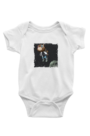 Kanye West Baskılı Unisex Beyaz Bebek Body - Zıbın