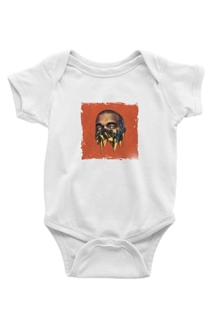 Kanye West Baskılı Unisex Beyaz Bebek Body - Zıbın