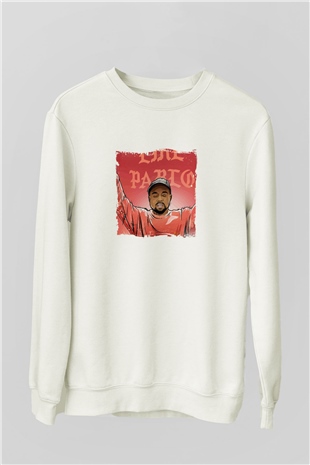 Kanye West Baskılı Unisex Beyaz Sweatshirt