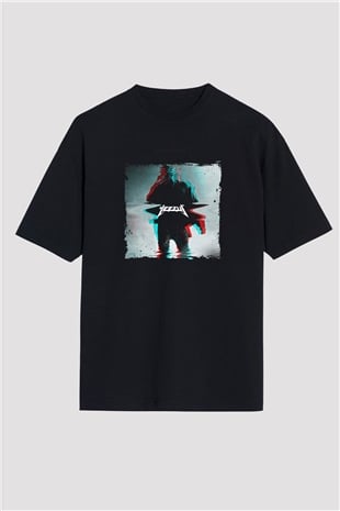 Kanye West Baskılı Unisex Oversize Siyah Tişört