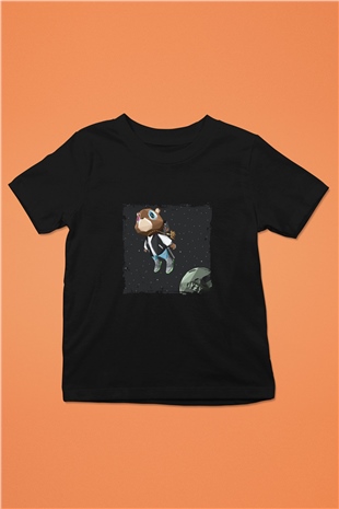 Kanye West Baskılı Unisex Siyah Çocuk Tişört