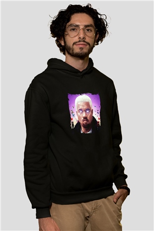 Kanye West Baskılı Unisex Siyah Hoodie