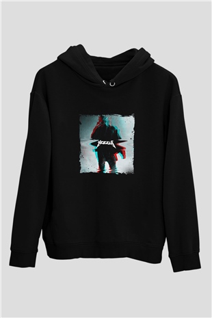 Kanye West Baskılı Unisex Siyah Hoodie