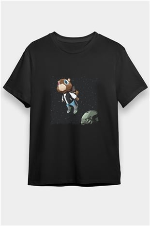 Kanye West Baskılı Unisex Siyah Tişört