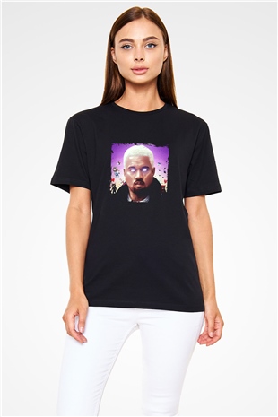 Kanye West Baskılı Unisex Siyah Tişört