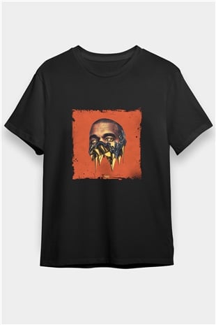 Kanye West Baskılı Unisex Siyah Tişört