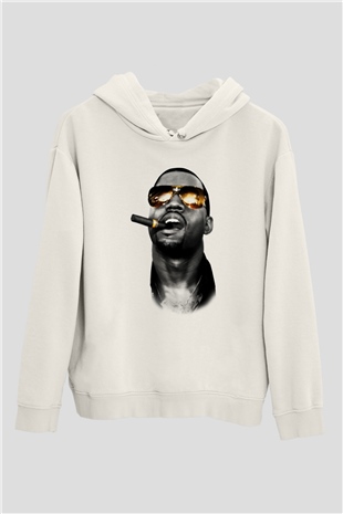 Kanye West Beyaz Unisex Kapşonlu Sweatshirt