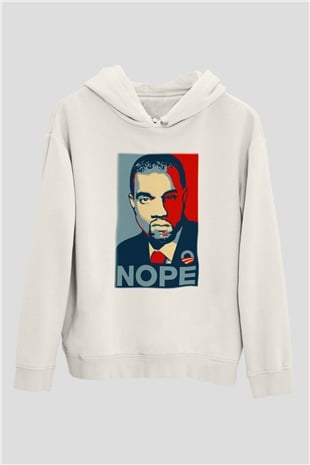 Kanye West Beyaz Unisex Kapşonlu Sweatshirt