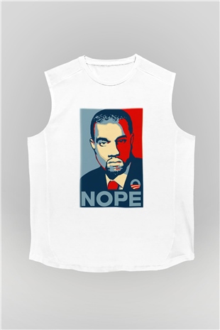 Kanye West Beyaz Unisex Kolsuz Tişört