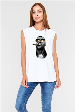 Kanye West Beyaz Unisex Kolsuz Tişört