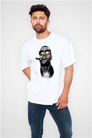 Kanye West Beyaz Unisex Oversize Tişört T-Shirt