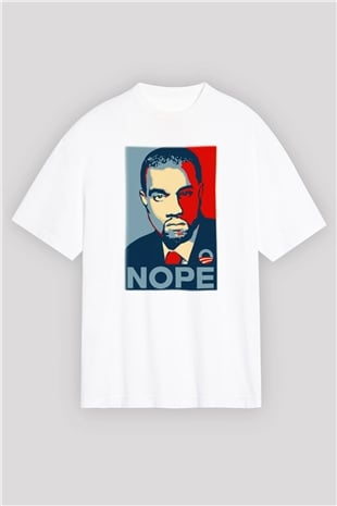 Kanye West Beyaz Unisex Oversize Tişört T-Shirt