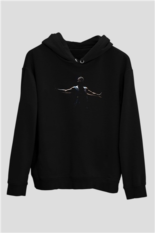 Kanye West Siyah Unisex Kapüşonlu Sweatshirt