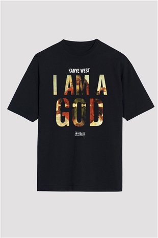 Kanye West Siyah Unisex Oversize Tişört T-Shirt