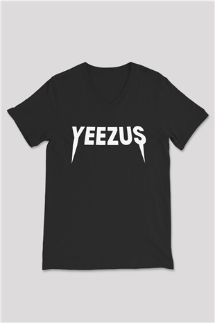 Kanye West Siyah Unisex V Yaka Tişört T-Shirt