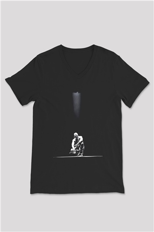 Kanye West Siyah Unisex V Yaka Tişört