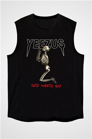 Kanye West Yeezus Siyah Unisex Kolsuz Tişört